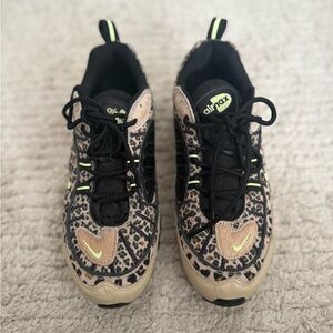Nike Sneakers - Leopard and Black with Pony Hair detail